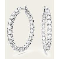 施华洛世奇(SWAROVSKI)中性耳饰经典圆形切割耳环时尚镀铑金属闪耀魅力