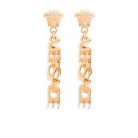 范思哲(Versace)女士金色徽标耳环美杜莎头图案时尚吊坠设计耳饰