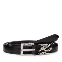 卡尔·拉格斐(Karl Lagerfeld)女士优雅黑色细腰带可调扣设计时尚