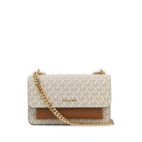 Michael Kors女士印花帆布皮革斜挎包百搭日常通勤手提单肩包金属扣装饰