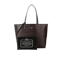 COACH/蔻驰女士PVC材质徽标刺绣手提单肩包大容量通勤手袋