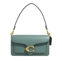 COACH女士小方包真皮斜挎链条手提两用复古绿拼色金属扣潮流单肩包