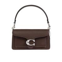 COACH徽标翻盖式单肩包女款2024冬季新款皮革合成材料休闲挎包