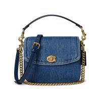 COACH时尚百搭小方包女士斜挎手提两用牛仔拼接连帽风潮单品