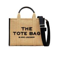 MARC JACOBS中号稻草编织单肩包女顶部拉链开合多口袋便携时尚