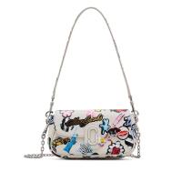 MARC JACOBS女款牛皮拼接涤纶手提腋下包百搭通勤休闲手袋