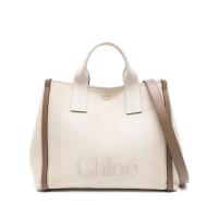 Chloe女士棉麻拼接手提单肩斜挎包休闲百搭配饰日常通勤潮女包