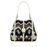 Chloe羊毛刺绣手提包女包金 Tone 金属点缀手拿包斜挎包手袋