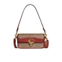 COACH女款单肩包 24新款时尚流行徽标翻盖式休闲复古气质时尚斜挎包