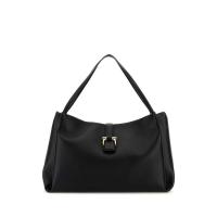 Ferragamo女士牛皮金色五金手提购物袋新款商务休闲手拎包