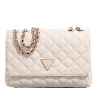 盖尔斯(GUESS)女士两室可拆卸翻盖斜挎包百搭链条手提包浅色人造革