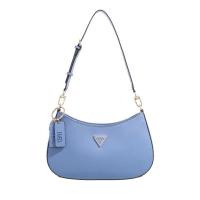 盖尔斯(GUESS)托特包女式翻盖手提斜挎包蓝灰色百搭时尚金属细节商务通勤