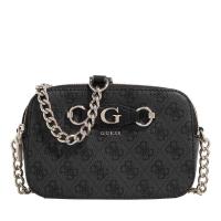 GUESS女士复古链条相机包灰棕拼色百搭托特包金属细节多卡位收纳