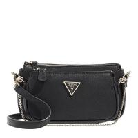 GUESS精致双层斜挎包金属链条手提女士 compact 小包百搭潮酷黑色