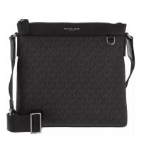 Michael Kors女式斜挎包简约实用大容量三口袋黑帆布枪色金属扣