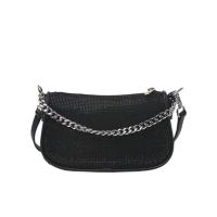 水钻链条单肩包女斜挎包PVC材质迷你链条肩带可调节日常通勤