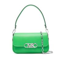 Michael Kors单肩包女款cm牛皮绿链条包磁吸翻盖金色logo内 zipper袋