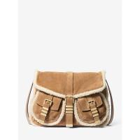 Michael Kors高街风翻盖大容量麂皮斜挎包复古猪鬓细节秋日百搭礼盒装 送女友