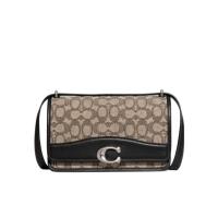 COACH包包女包 时尚流行徽标提花按扣可调肩带宴会通勤单肩斜挎包