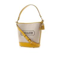 COACH徽标单肩包帆布牛皮可拆卸调节肩带时尚百搭配件