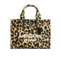 COACH/蔻驰女包托特包豹纹拼接连帽手提斜挎大容量日常通勤手提包