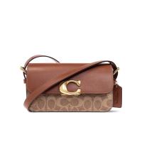 COACH小牛皮磁扣可调肩带女士单肩包复古字母斜挎潮牌包