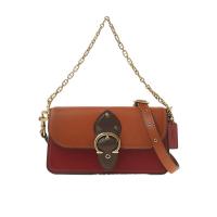 COACH拼色单肩包休闲通勤女士斜挎包 七夕情人节生日礼物送女友