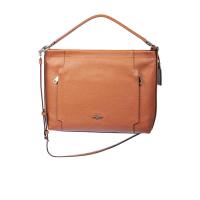 COACH蔻驰女包 24新款精致百搭徽标拉链日常休闲手提单肩包34312-BROWN