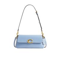 COACH小牛皮女士多功能单肩包cm轻奢抽绳手提斜挎两用包