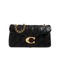 COACH 女士单肩包 经典精致黑色TABBY翻盖纳帕皮革休闲手提