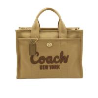 COACH女款双提手单肩包 棉质材质 时尚拉链设计 轻便实用