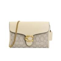 COACH包包女 时尚精致翻盖链式肩带徽标印花休闲通勤单肩斜挎包 送礼物