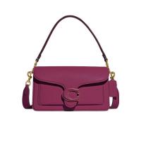 COACH可调节肩带皮革单肩包女式手提包缝线细节设计