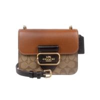 COACH包包女包 精致百搭Morgan拼色单肩包 24新款按扣可调节肩带斜挎包