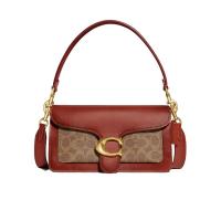 COACH[七夕礼物]女士包包优雅精致徽标可拆卸肩带手提包牛皮单肩包