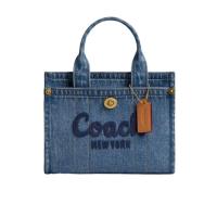 COACH女款牛仔布拉链单肩包外置旋锁袋设计时尚便携