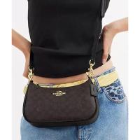 COACH蔻驰 女士单肩包涂层帆布斜挎包时尚女包日常出行送女友礼物