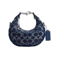 COACH时尚牛仔布单肩斜挎包 可拆卸肩带拉链收纳设计