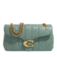 COACH蔻驰单肩包女多功能大容量便携实用绿色绗缝金属链翻盖