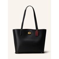 COACH蔻驰单肩包女耐用防刮便携实用黑色金属扣饰双提手多隔层