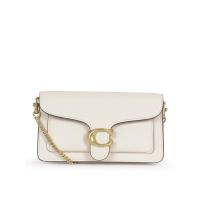 COACH蔻驰手拿包女便携时尚优雅百搭米白色翻盖设计金属扣饰