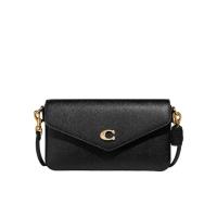 COACH蔻驰斜挎包女多功能便携实用时尚黑色可拆卸肩带外开口袋