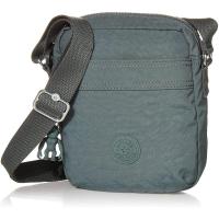 Kipling凯浦林单肩包女便携实用多口袋时尚灰色方形可调节肩带