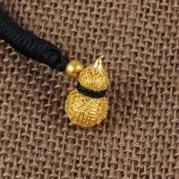 黄金码头 古法足金999镂空葫芦福吊坠黄金福禄项链生日纪念日礼物