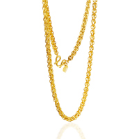 黄金码头足金9999凤尾项链女时尚简约结婚生日表白链子送女友礼物
