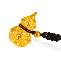 黄金码头古法金足金999葫芦吊坠镂空福禄坠子女婚庆表白送爱人