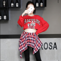 学生嘻哈街舞服装韩版爵士舞服装女宽松露脐上衣啦啦队舞台演出服