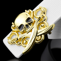 青少年个性白色皮带 学生潮男士英伦潮男腰带 青年夜店骷髅头裤带