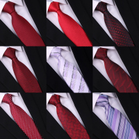 正装商务8.5cm结婚新郎真丝领带桑蚕丝领带红色暗红色