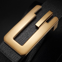 皮带男平滑扣真皮牛皮腰带休闲潮百搭商务青年裤带韩版双G扣酷奇